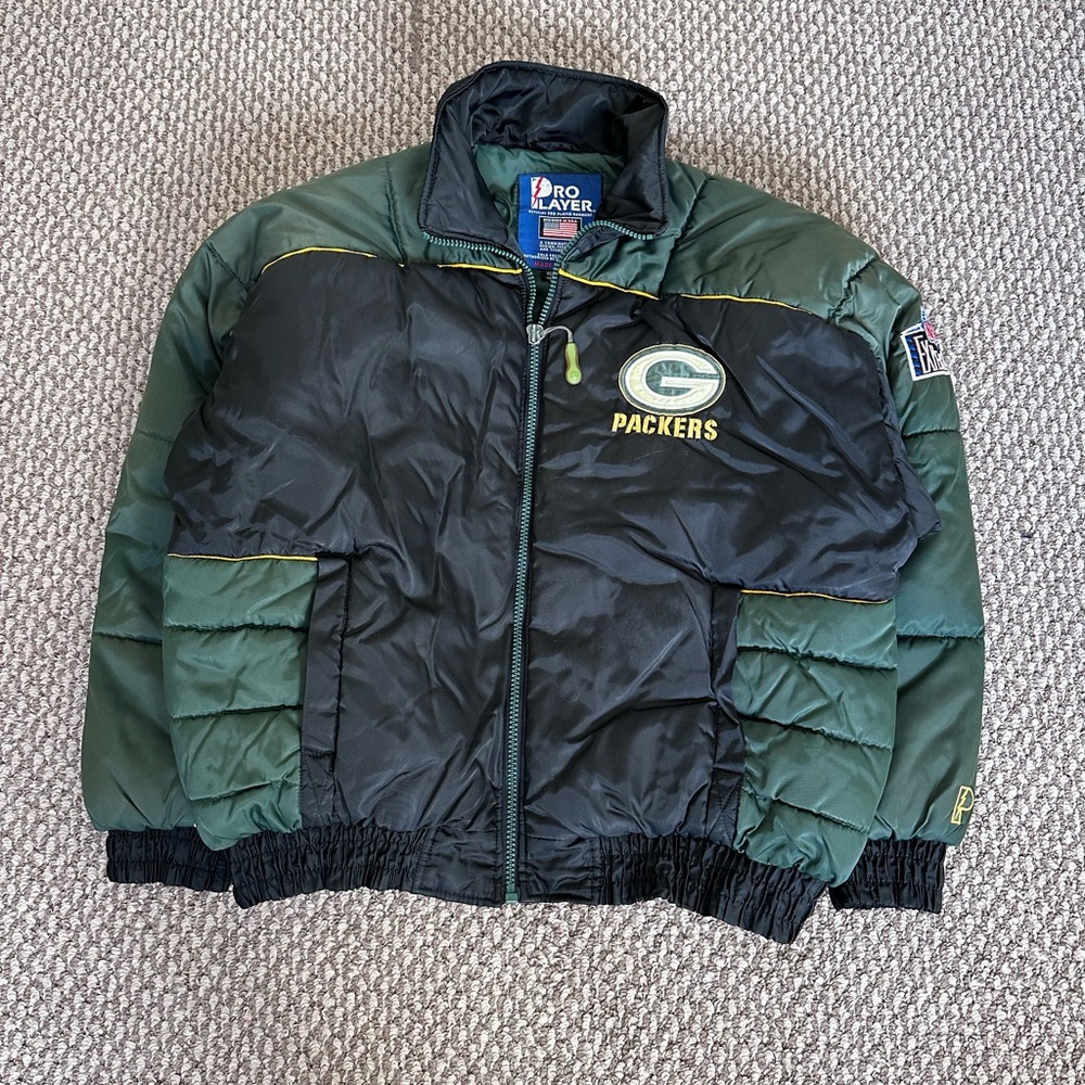 Vintage Green Bay Packers Pro Player Puffer Jacket Men’s XL NFL Made In Korea